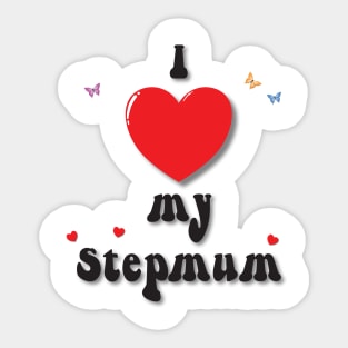 I love my step mum heart doodle hand drawn design Sticker